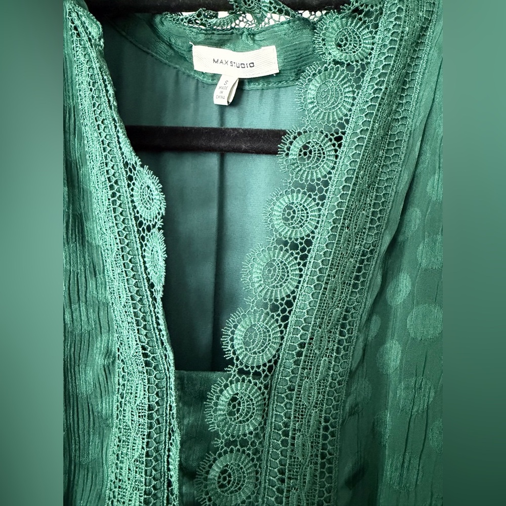 Max Studio emerald green tiered dress - Picture 4 of 12